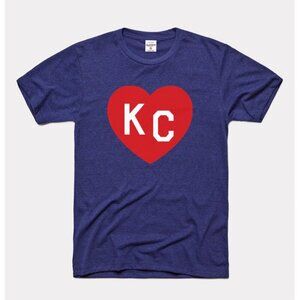 Charlie Hustle Navy KC Heart Tee unisex size medium kansas city
